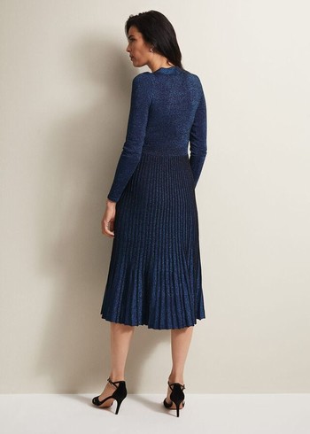 Phase Eight Jessamin Shimmerted Knitwear Blue Canada | XMLGNA-024